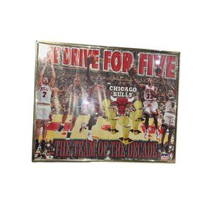 1997 Framed Vintage Chicago Bulls Poster NBA Sports Memorabilia